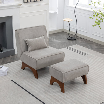 Upholstered Lounge Chair with Ottoman