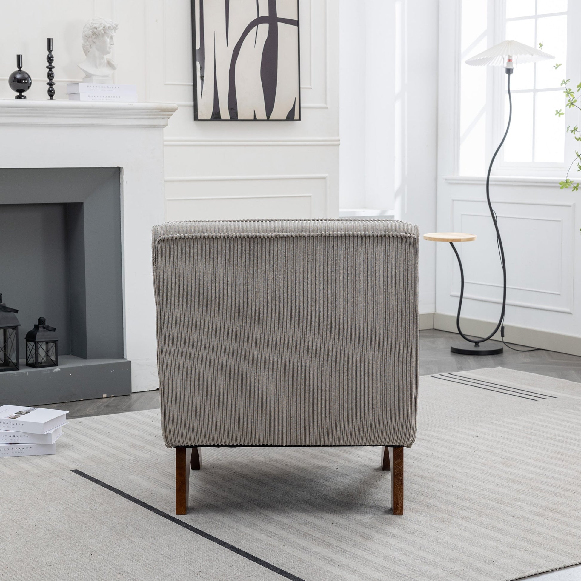 Upholstered Lounge Chair with Ottoman