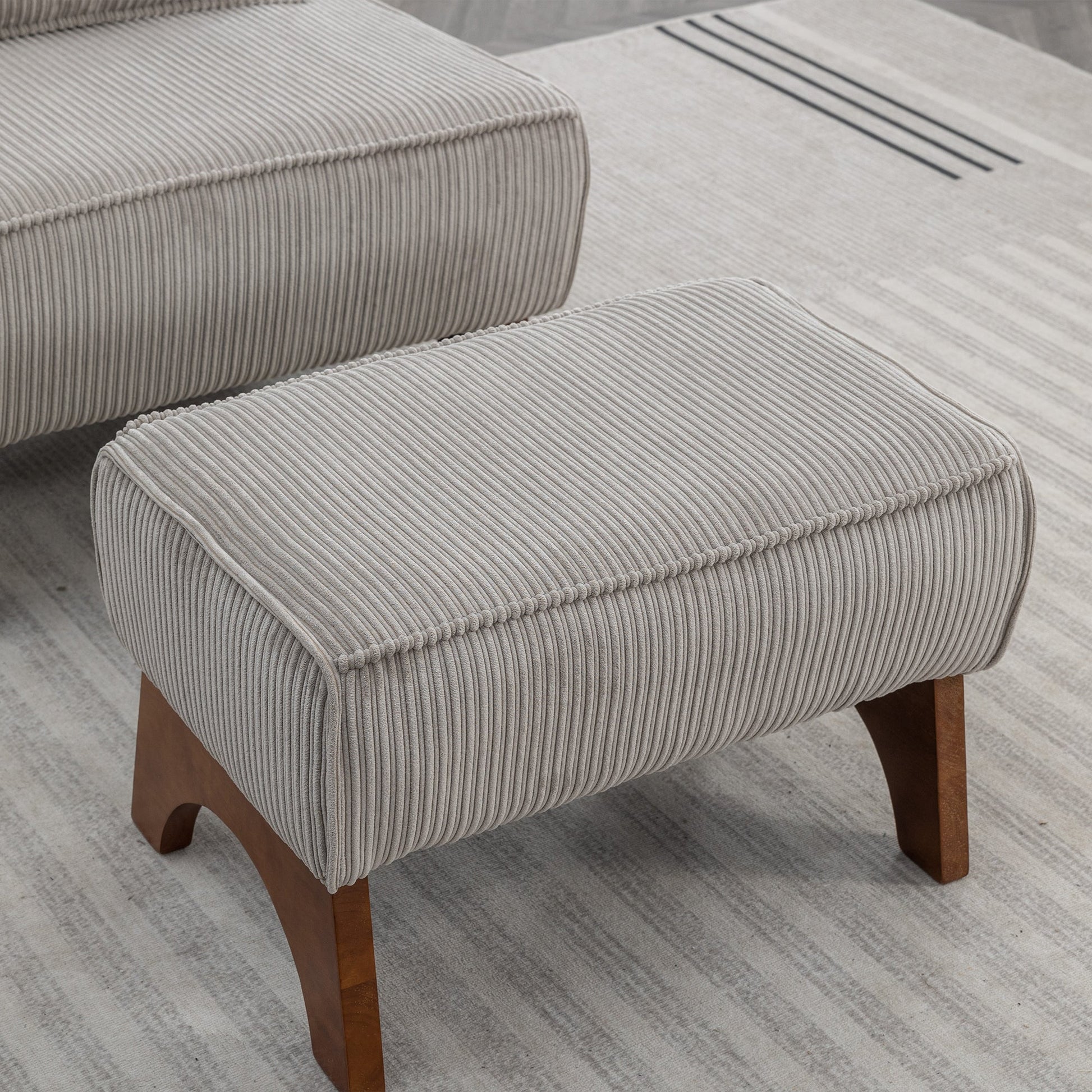 Upholstered Lounge Chair with Ottoman