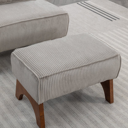 Upholstered Lounge Chair with Ottoman