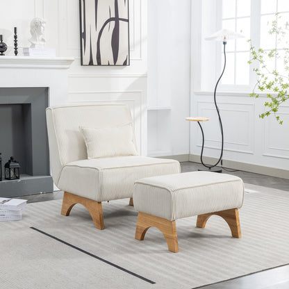 Upholstered Lounge Chair with Ottoman