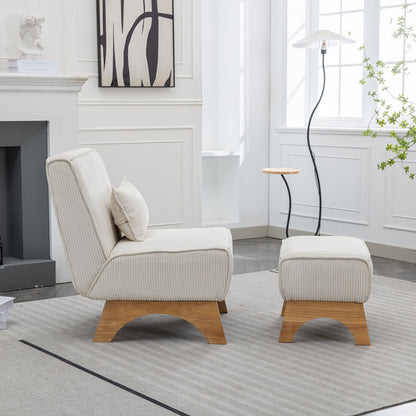 Upholstered Lounge Chair with Ottoman