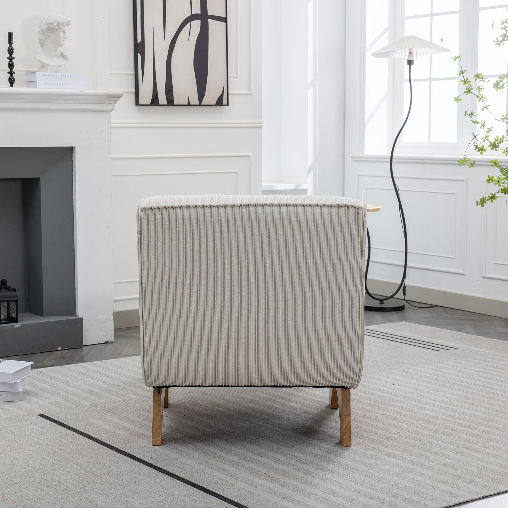 Upholstered Lounge Chair with Ottoman