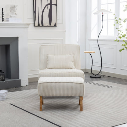 Upholstered Lounge Chair with Ottoman