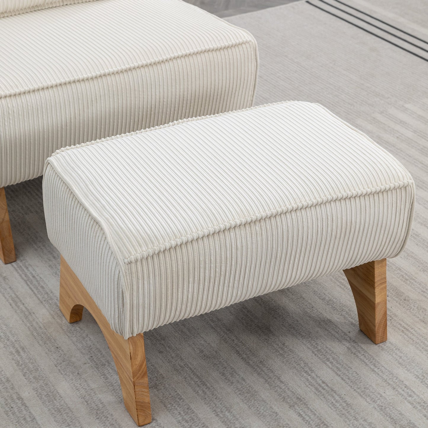 Upholstered Lounge Chair with Ottoman