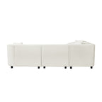 104' L-Shaped Curved Contemporary Sectional Sofa in Beige: Plush 4-Seater, Sculptural Design & Premium Bouclé Upholstery – Modern Luxury for Spacious Living