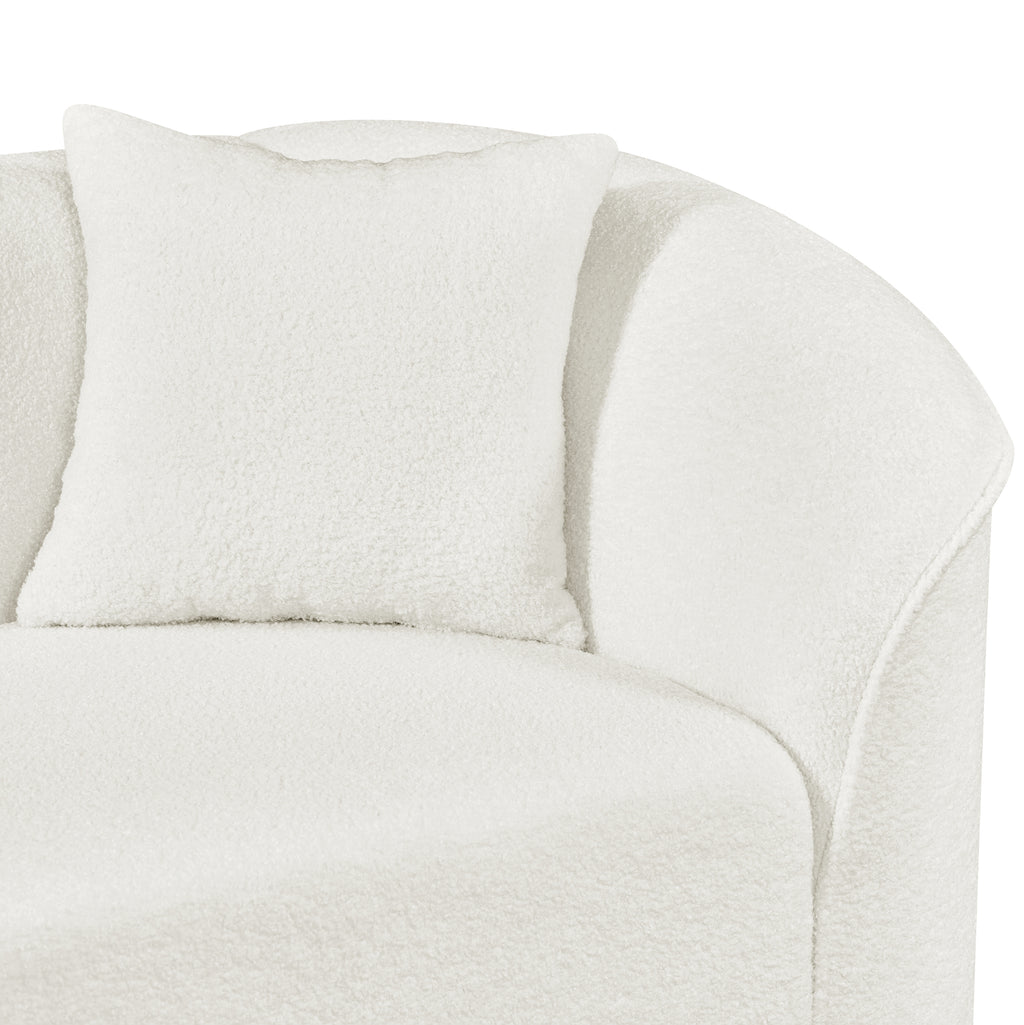 104' L-Shaped Curved Contemporary Sectional Sofa in Beige: Plush 4-Seater, Sculptural Design & Premium Bouclé Upholstery – Modern Luxury for Spacious Living