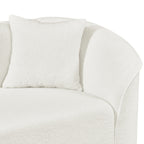 104' L-Shaped Curved Contemporary Sectional Sofa in Beige: Plush 4-Seater, Sculptural Design & Premium Bouclé Upholstery – Modern Luxury for Spacious Living