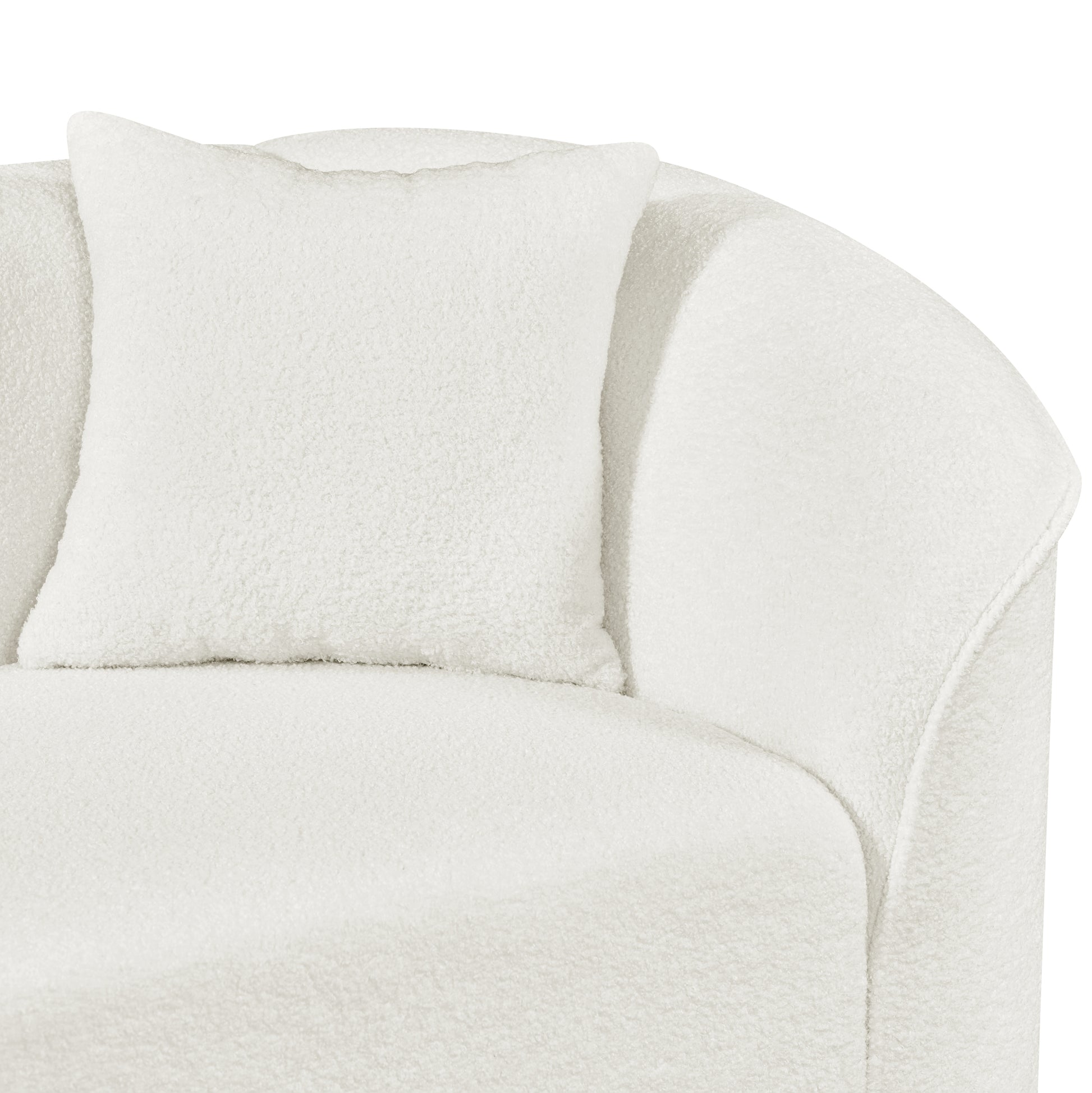 104' L-Shaped Curved Contemporary Sectional Sofa in Beige: Plush 4-Seater, Sculptural Design & Premium Bouclé Upholstery – Modern Luxury for Spacious Living