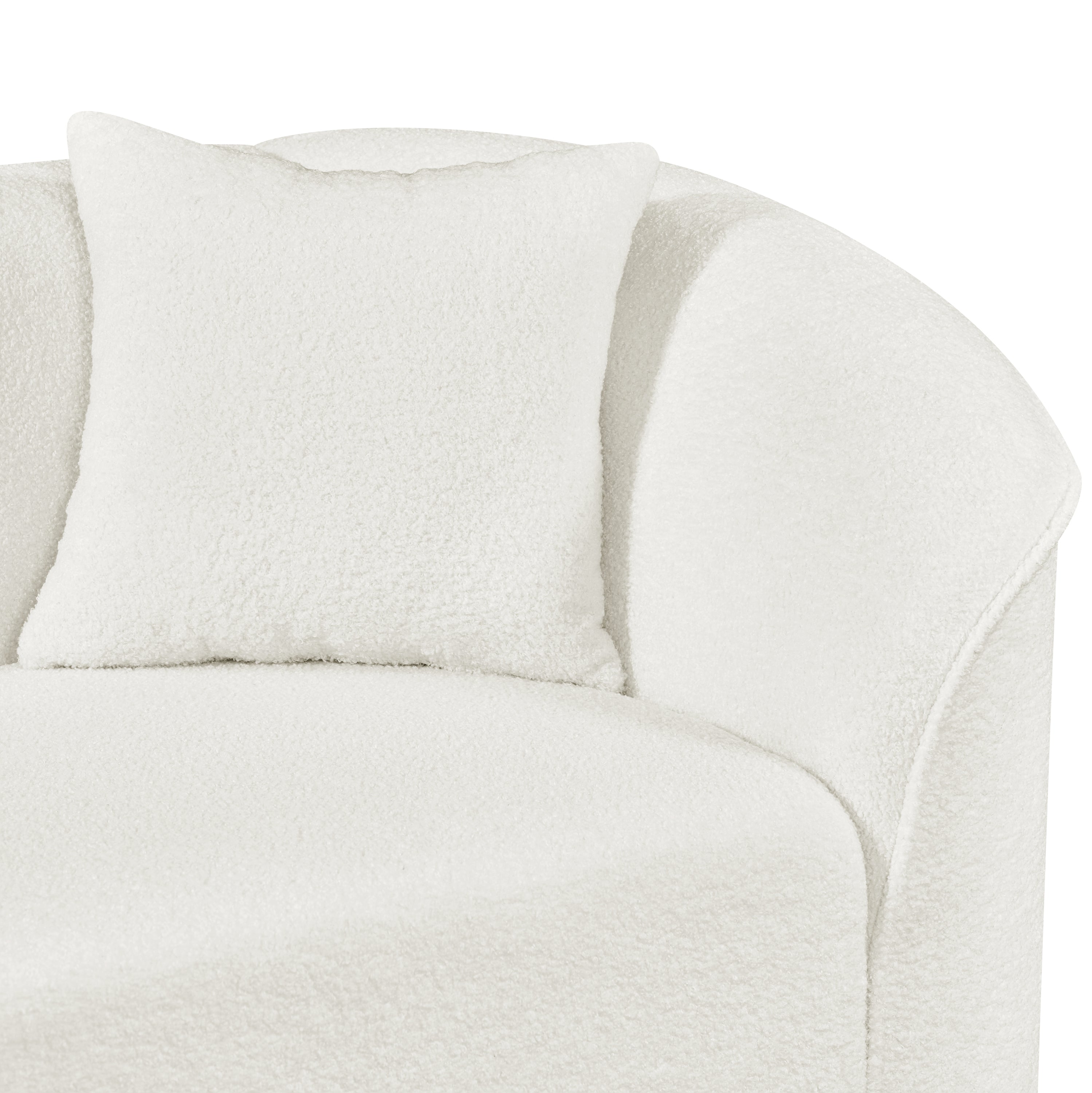 104' L-Shaped Curved Contemporary Sectional Sofa in Beige: Plush 4-Seater, Sculptural Design & Premium Bouclé Upholstery – Modern Luxury for Spacious Living