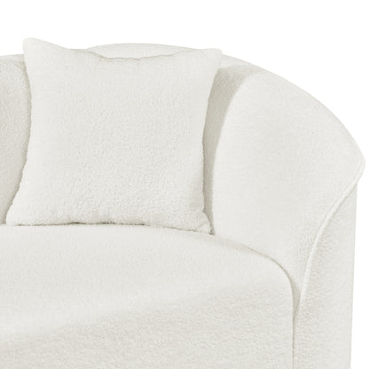 104' L-Shaped Curved Contemporary Sectional Sofa in Beige: Plush 4-Seater, Sculptural Design & Premium Bouclé Upholstery – Modern Luxury for Spacious Living