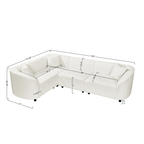 104' L-Shaped Curved Contemporary Sectional Sofa in Beige: Plush 4-Seater, Sculptural Design & Premium Bouclé Upholstery – Modern Luxury for Spacious Living