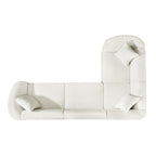 104' L-Shaped Curved Contemporary Sectional Sofa in Beige: Plush 4-Seater, Sculptural Design & Premium Bouclé Upholstery – Modern Luxury for Spacious Living