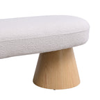 Dining Bench for Dining Room, Upholstered Bedroom End of Bed Entryway Bench Fabric Ottoman for Living Room, Beige Stool Top Wood Leg 300 LBS Weight Capacity