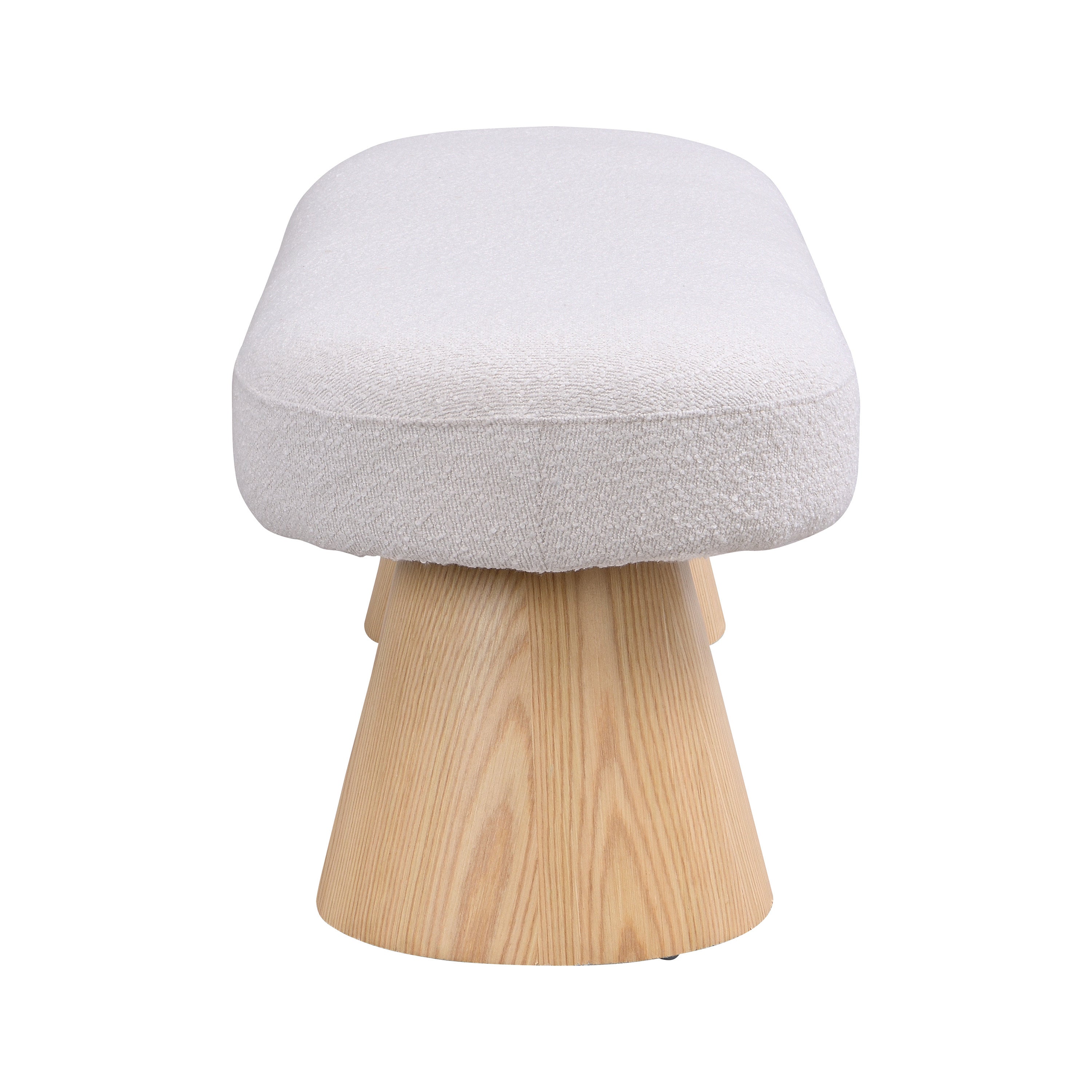 Dining Bench for Dining Room, Upholstered Bedroom End of Bed Entryway Bench Fabric Ottoman for Living Room, Beige Stool Top Wood Leg 300 LBS Weight Capacity