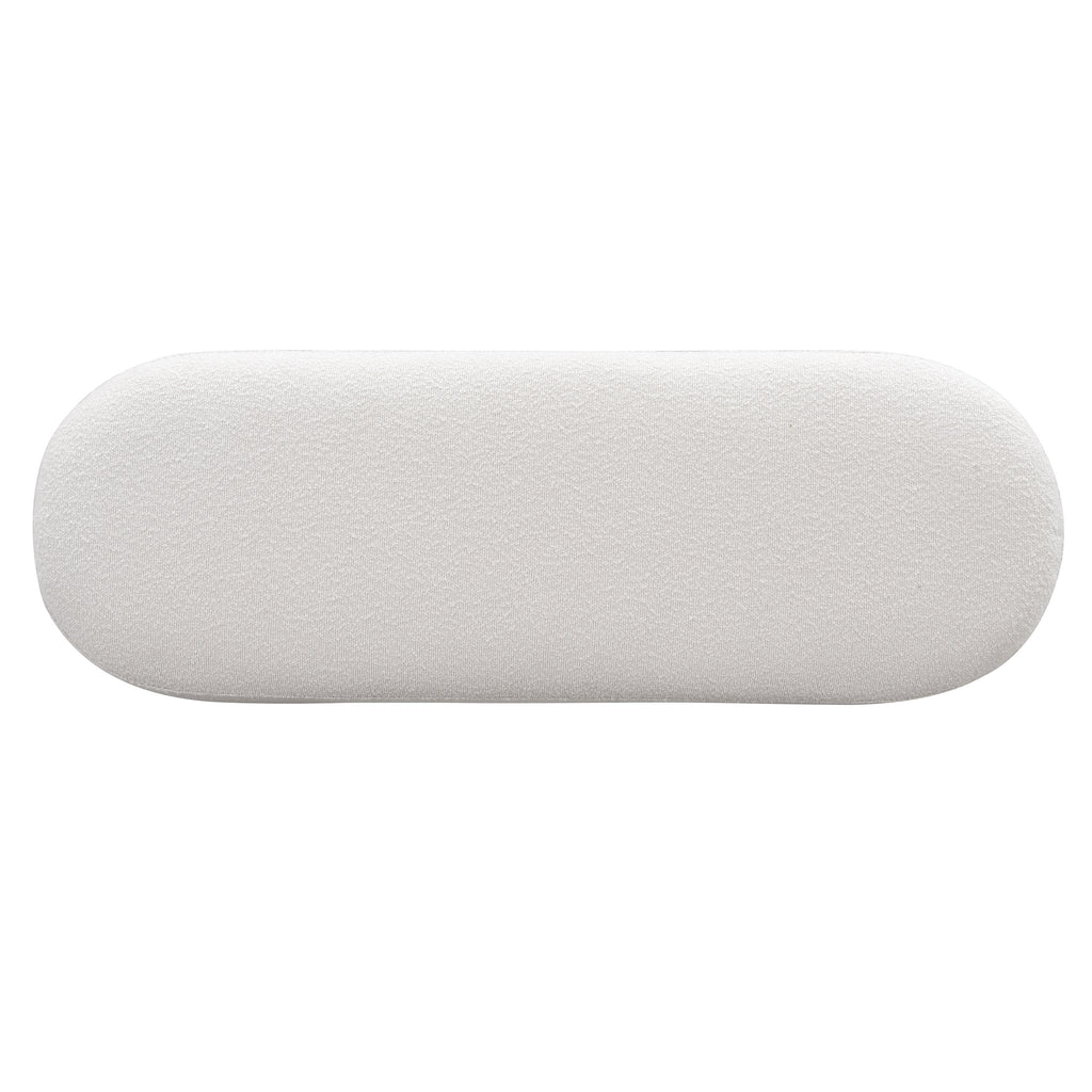 Dining Bench for Dining Room, Upholstered Bedroom End of Bed Entryway Bench Fabric Ottoman for Living Room, Beige Stool Top Wood Leg 300 LBS Weight Capacity