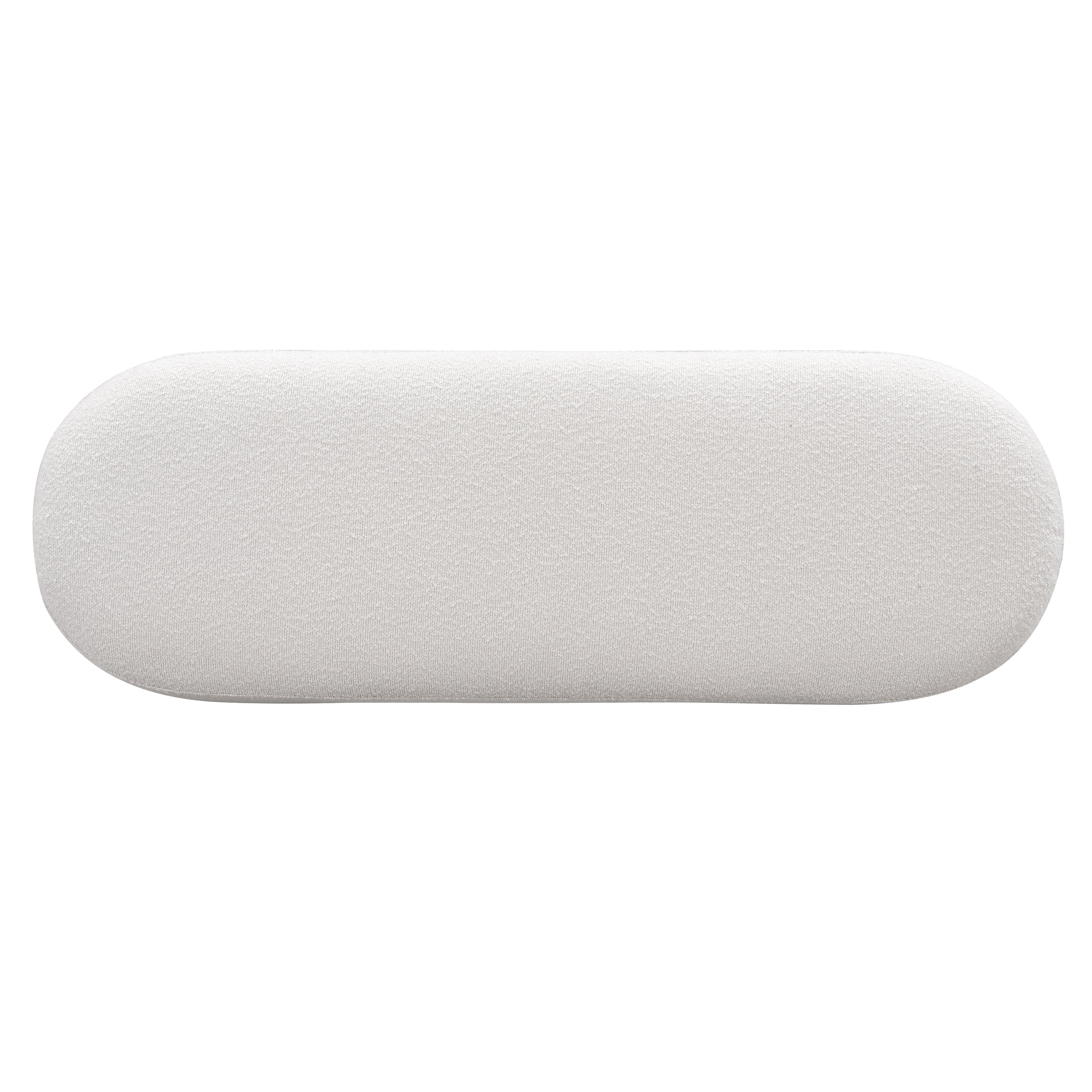 Dining Bench for Dining Room, Upholstered Bedroom End of Bed Entryway Bench Fabric Ottoman for Living Room, Beige Stool Top Wood Leg 300 LBS Weight Capacity