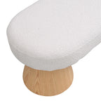 Dining Bench for Dining Room, Upholstered Bedroom End of Bed Entryway Bench Fabric Ottoman for Living Room, Beige Stool Top Wood Leg 300 LBS Weight Capacity