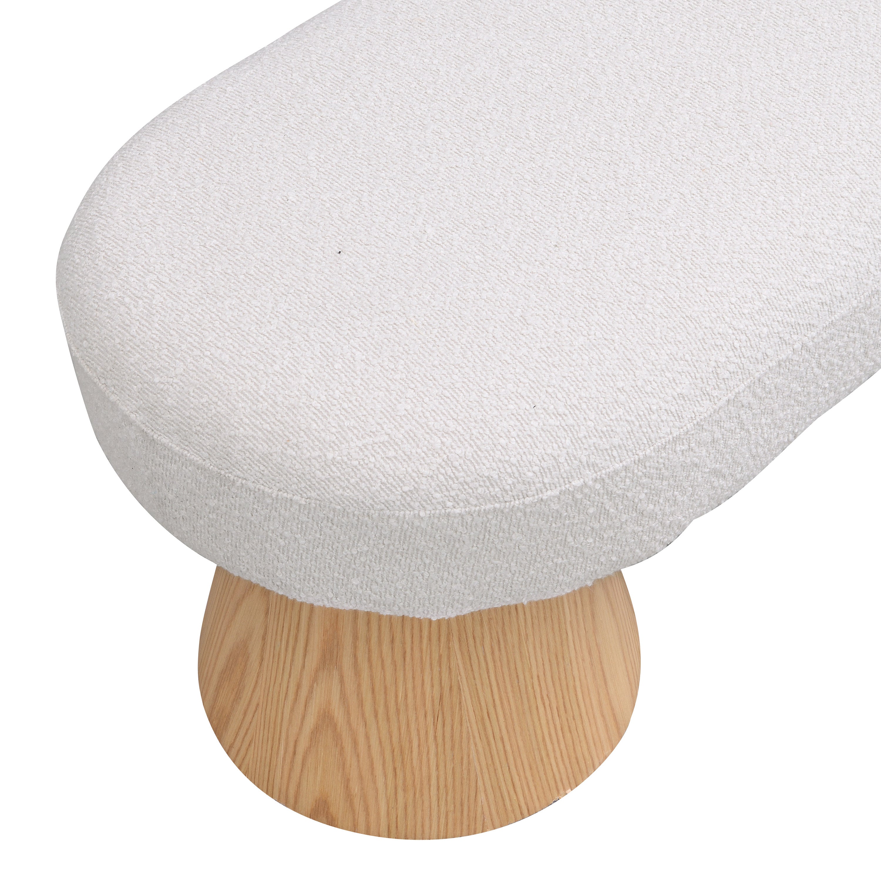 Dining Bench for Dining Room, Upholstered Bedroom End of Bed Entryway Bench Fabric Ottoman for Living Room, Beige Stool Top Wood Leg 300 LBS Weight Capacity