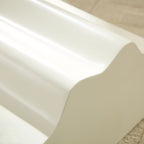 2PCS Set Side Table,Wavy Edges Design Fiberglass Coffee Table for Living Room,Bedroom,Modern Design End Table for Apartment,No Need Assembly