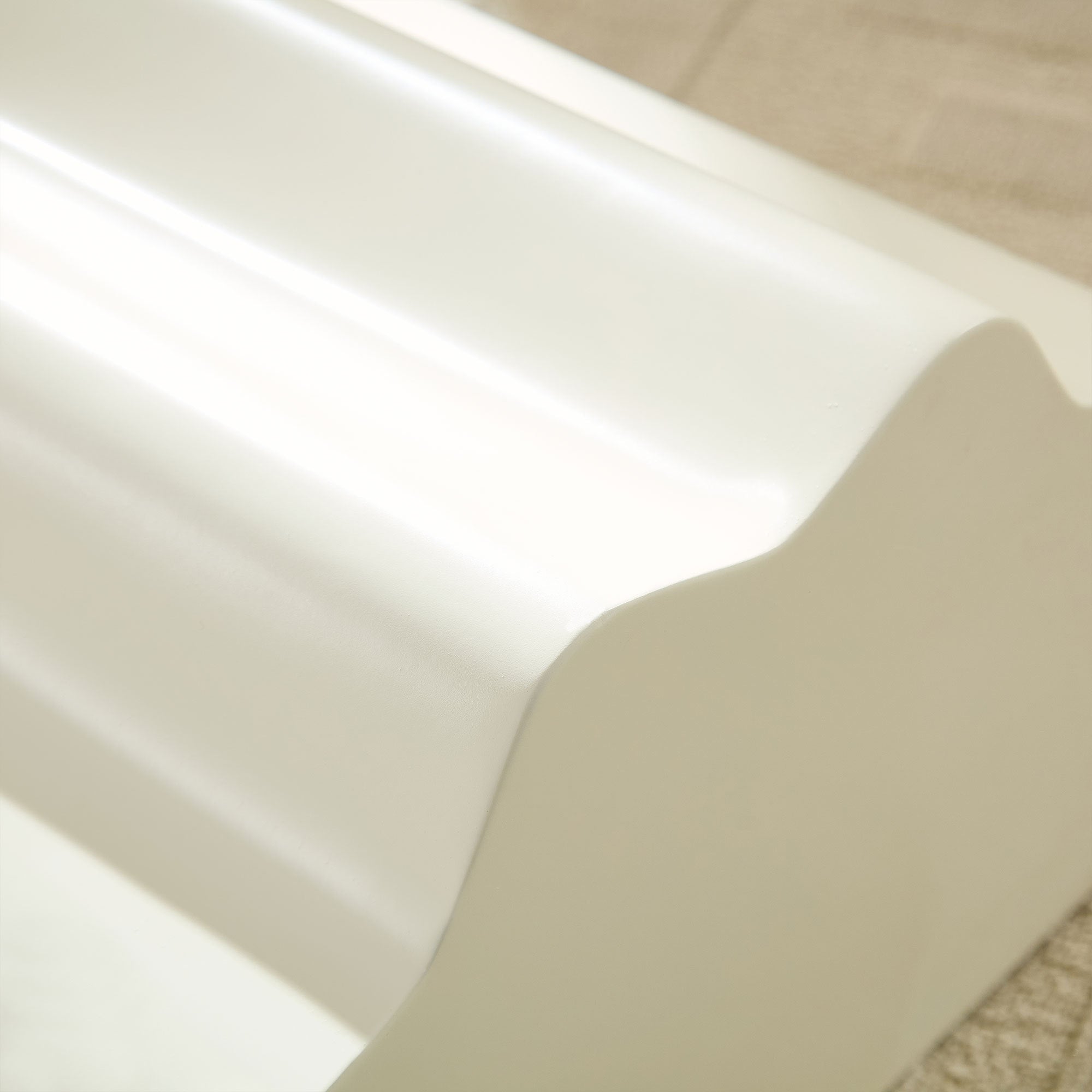 2PCS Set Side Table,Wavy Edges Design Fiberglass Coffee Table for Living Room,Bedroom,Modern Design End Table for Apartment,No Need Assembly