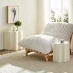 2PCS Set Side Table,Wavy Edges Design Fiberglass Coffee Table for Living Room,Bedroom,Modern Design End Table for Apartment,No Need Assembly