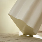 2PCS Set Side Table,Wavy Edges Design Fiberglass Coffee Table for Living Room,Bedroom,Modern Design End Table for Apartment,No Need Assembly