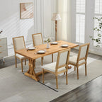 French Decor Chairs Set of 2, Louis Dining Chairs with Square Backrest and Exquisitely Carved Solid Wood Frame for Living Room, Kitchen, Restaurant,SW1879BG, Beige