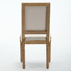French Decor Chairs Set of 2, Louis Dining Chairs with Square Backrest and Exquisitely Carved Solid Wood Frame for Living Room, Kitchen, Restaurant,SW1879BG, Beige