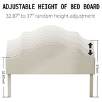 King Size Bed Frame Upholstered Platform Bed with Adjustable Headboard,Linen Fabric Padded,Modern Simple Style Platform Bed No Box Spring Needed, Easy Assembly, Beige