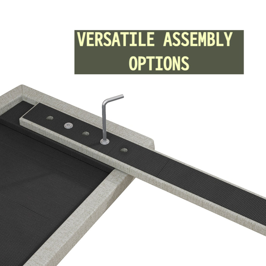 King Size Bed Frame Upholstered Platform Bed with Adjustable Headboard,Linen Fabric Padded,Modern Simple Style Platform Bed No Box Spring Needed, Easy Assembly, Beige