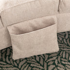 Linen Massage Chaise Lounge Indoor with Remote Control, Ergonomic Electric Massage Lounger in Beige