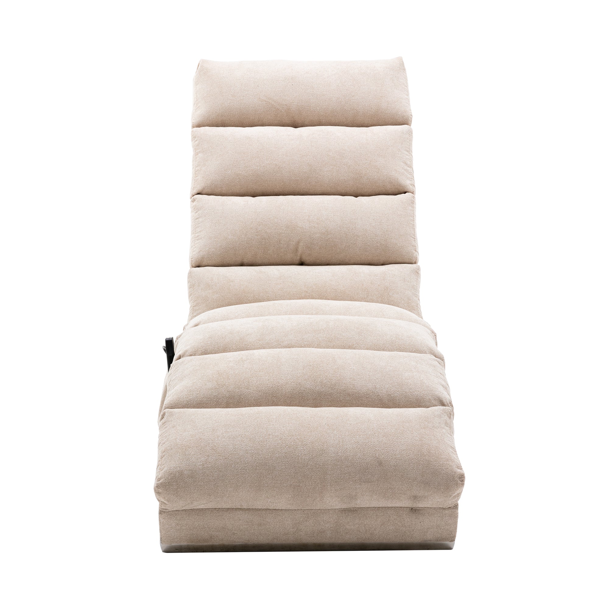 Linen Massage Chaise Lounge Indoor with Remote Control, Ergonomic Electric Massage Lounger in Beige