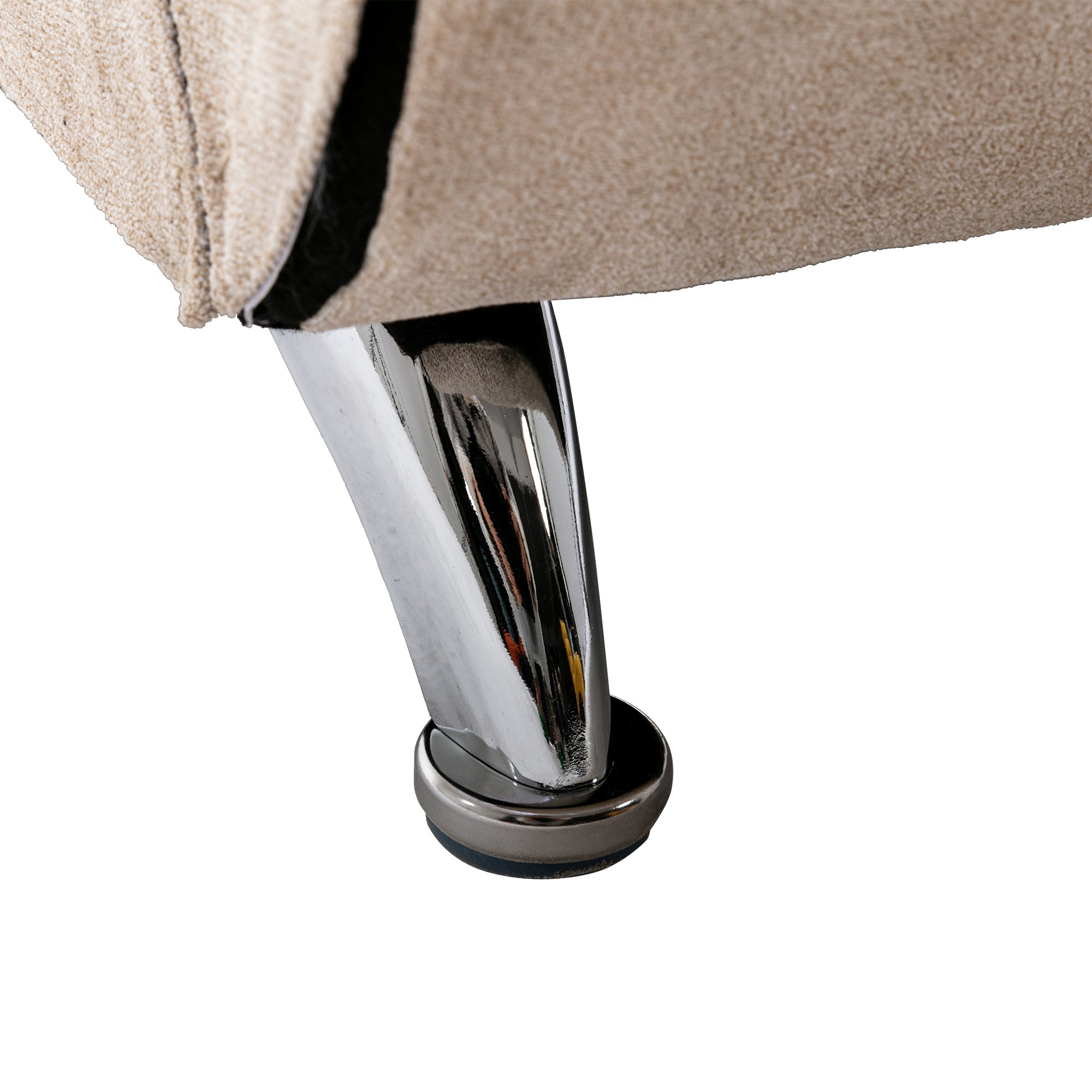 Linen Massage Chaise Lounge Indoor with Remote Control, Ergonomic Electric Massage Lounger in Beige