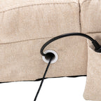 Linen Massage Chaise Lounge Indoor with Remote Control, Ergonomic Electric Massage Lounger in Beige