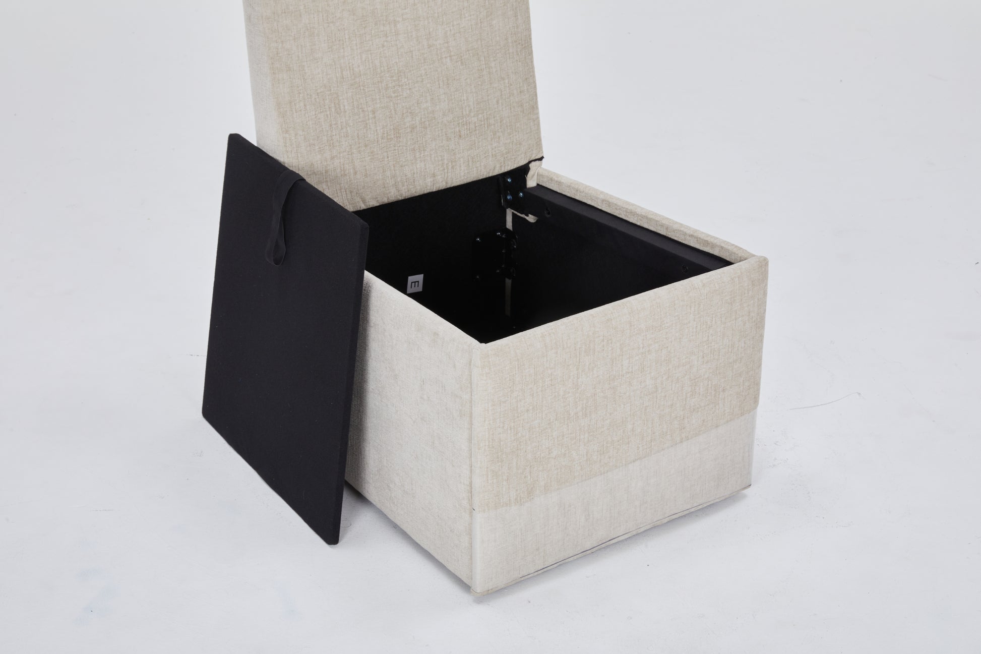 Linen Upholstered Armless Dining Chair with Casters and Storage space-set of 2,BEIGE