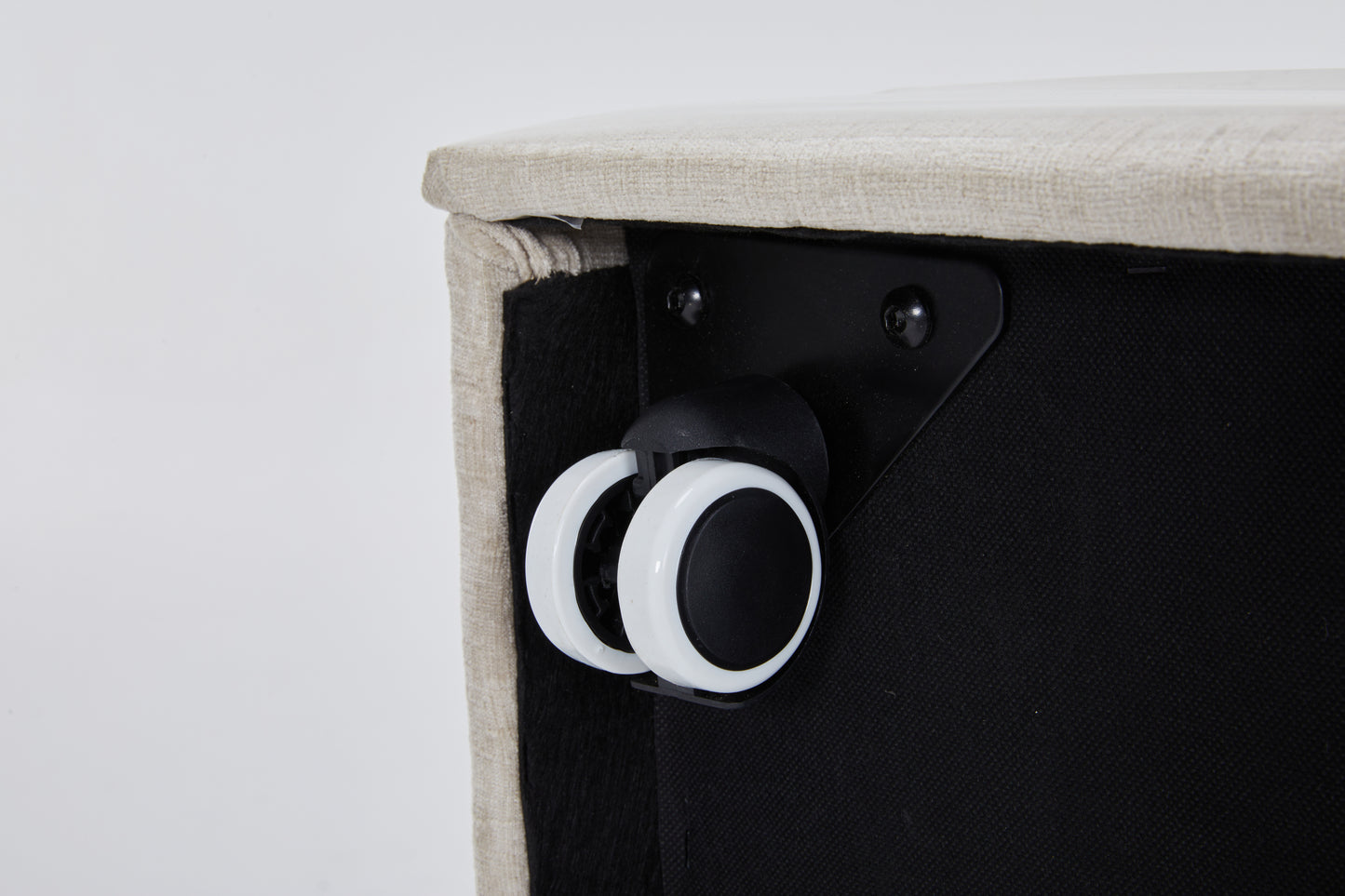 Linen Upholstered Armless Dining Chair with Casters and Storage space-set of 2,BEIGE