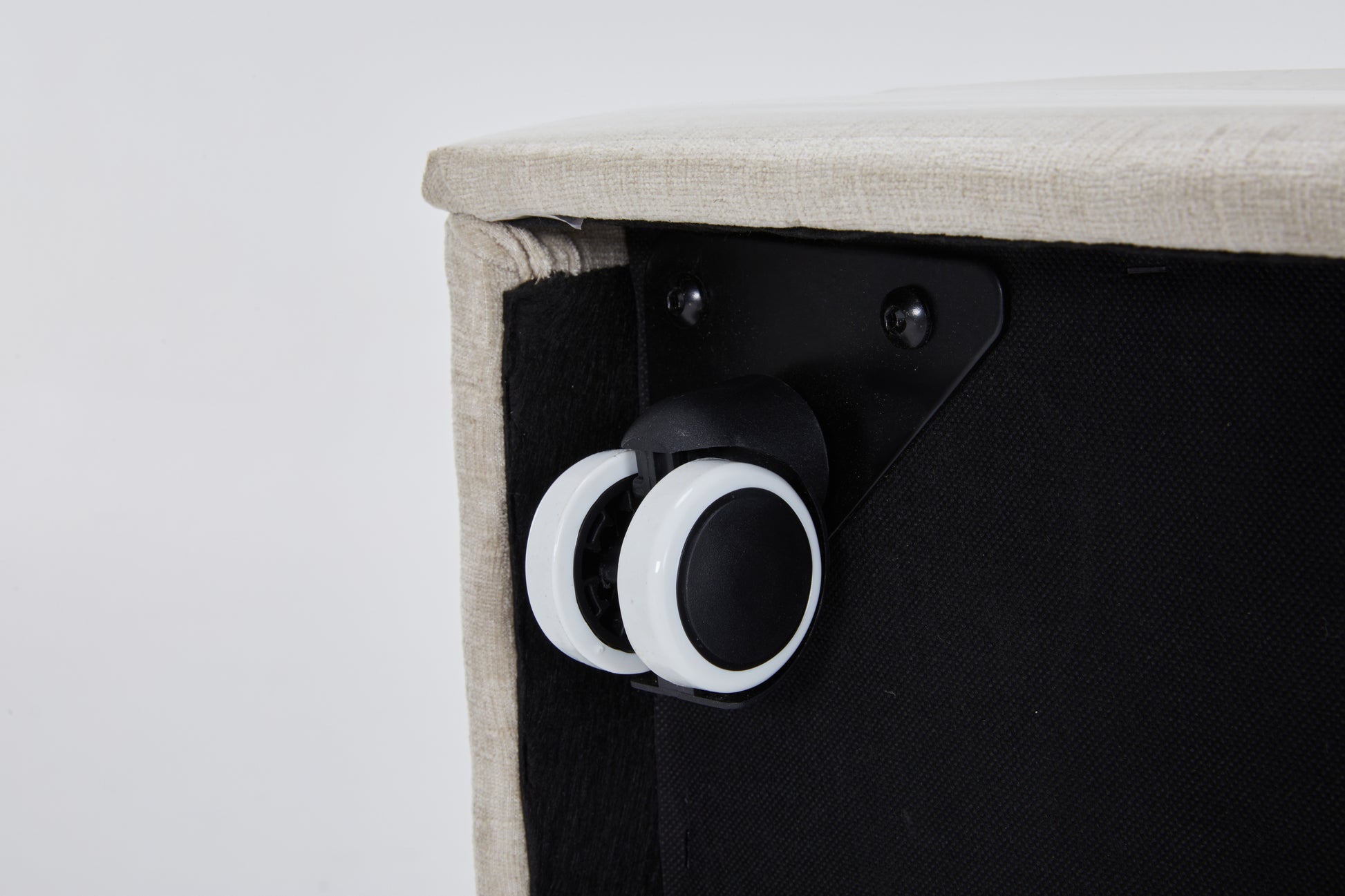 Linen Upholstered Armless Dining Chair with Casters and Storage space-set of 2,BEIGE