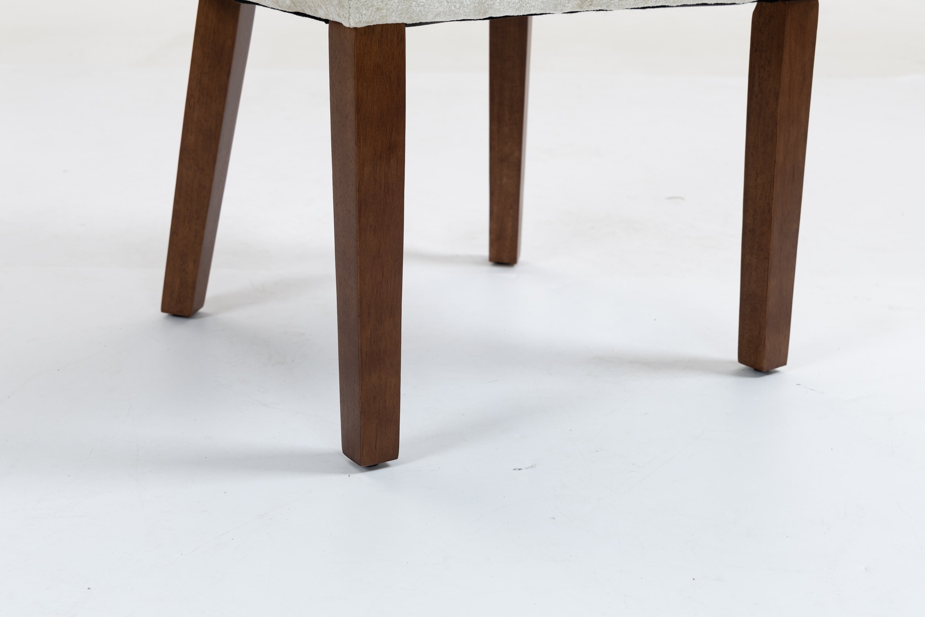 Mid Century Modern Dining Chairs Set of 2, Farmhouse Linen Fabric Upholstered Accent Chair,Kitchen Chairs with Hardwood Frame, Beige