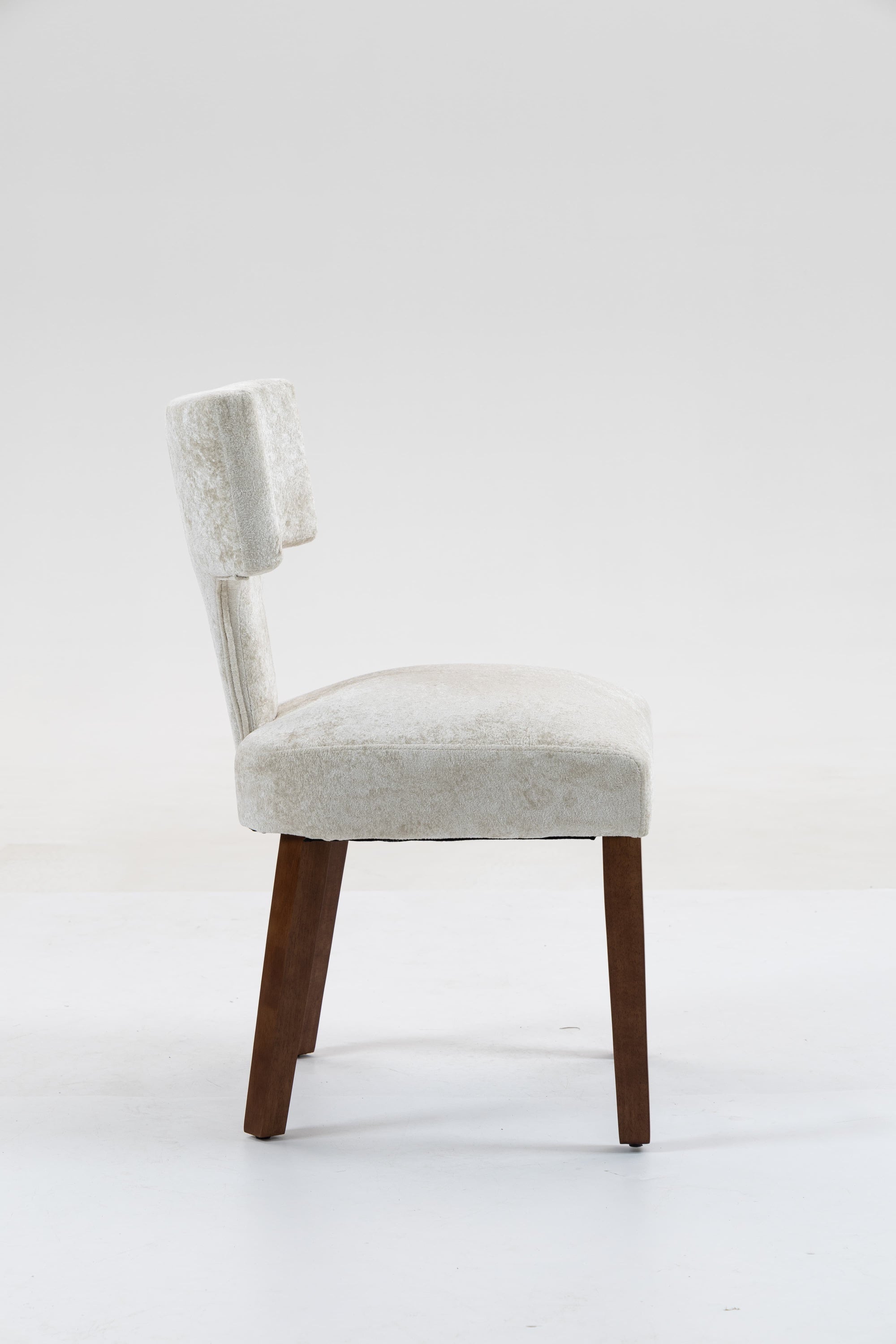 Mid Century Modern Dining Chairs Set of 2, Farmhouse Linen Fabric Upholstered Accent Chair,Kitchen Chairs with Hardwood Frame, Beige