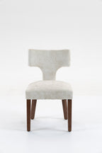 Mid Century Modern Dining Chairs Set of 2, Farmhouse Linen Fabric Upholstered Accent Chair,Kitchen Chairs with Hardwood Frame, Beige