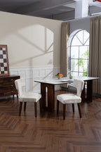 Mid Century Modern Dining Chairs Set of 2, Farmhouse Linen Fabric Upholstered Accent Chair,Kitchen Chairs with Hardwood Frame, Beige