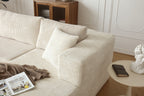 H613 Sectional Sofa and Module, Mid-Century Modern L Shaped Couches 3-Seat Sofa for Living Room Beige Right