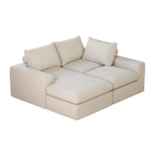 99-Inch Boneless Couch with Chaise, L-Shaped Modern Upholstered Sectional Sofa with Three pillows, Corduroy Sectional Sofa for Living Room and Bedroom, No Assembly Required