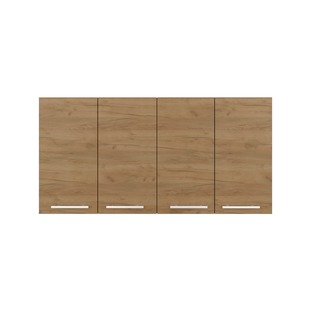 120 Wall Cabinet , Four Doors, Two Cabinets, Two Shelves, Beige