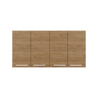 120 Wall Cabinet , Four Doors, Two Cabinets, Two Shelves, Beige