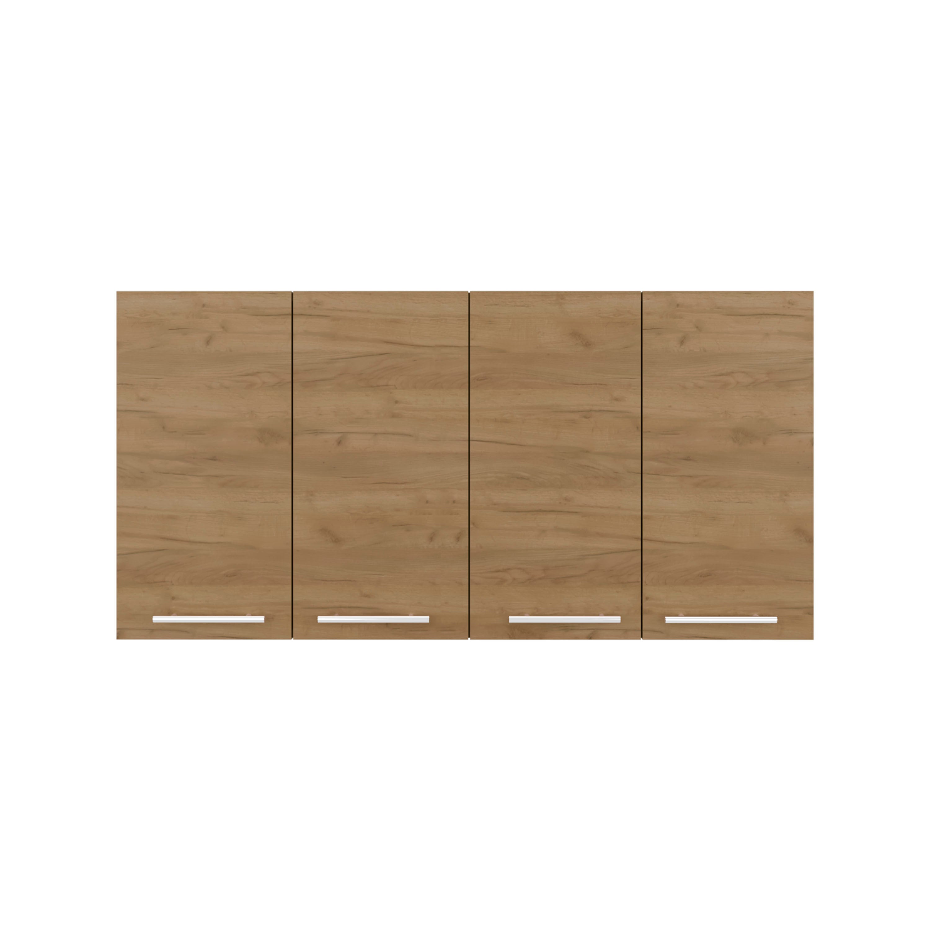 120 Wall Cabinet , Four Doors, Two Cabinets, Two Shelves, Beige