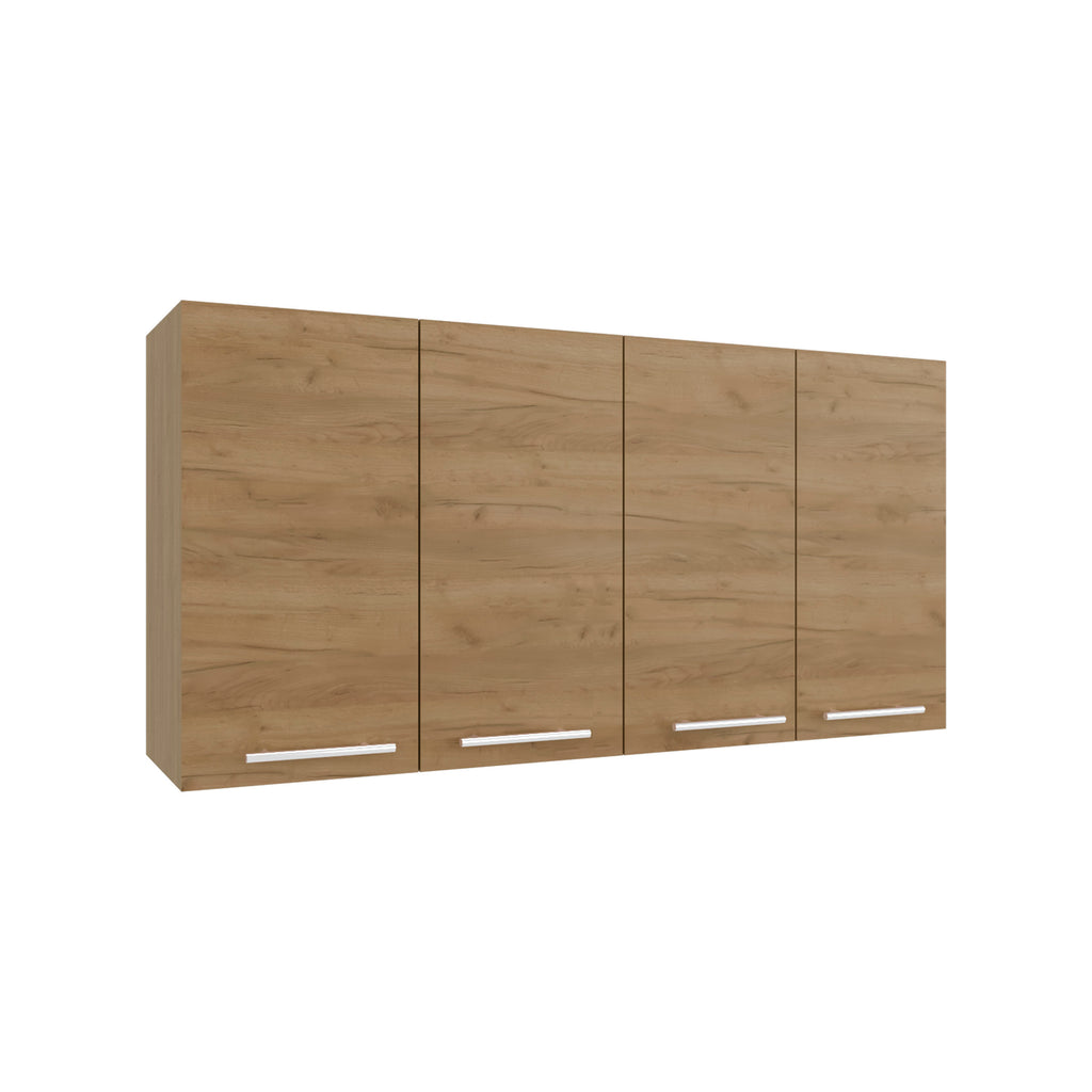 120 Wall Cabinet , Four Doors, Two Cabinets, Two Shelves, Beige