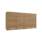 120 Wall Cabinet , Four Doors, Two Cabinets, Two Shelves, Beige