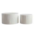 Nesting Coffee Table Set of 2 Round Wooden Coffee Tables Circle Modern Table for Living Room Bedroom Accent End Side Table